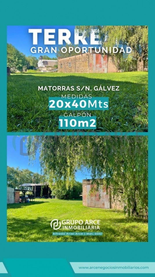 Terreno con Galpon en Venta